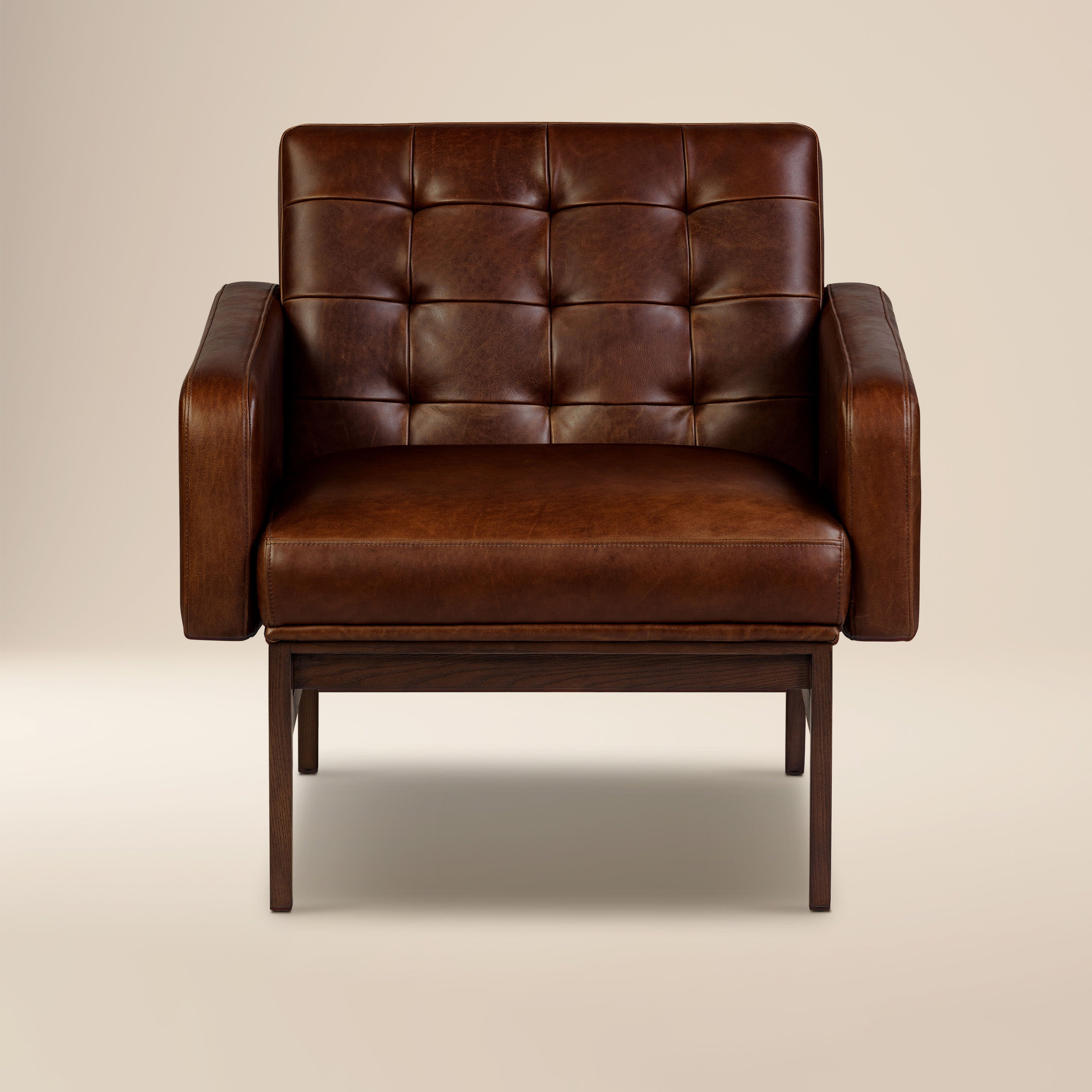 Fauteuil en cuir | Marron Oscuro