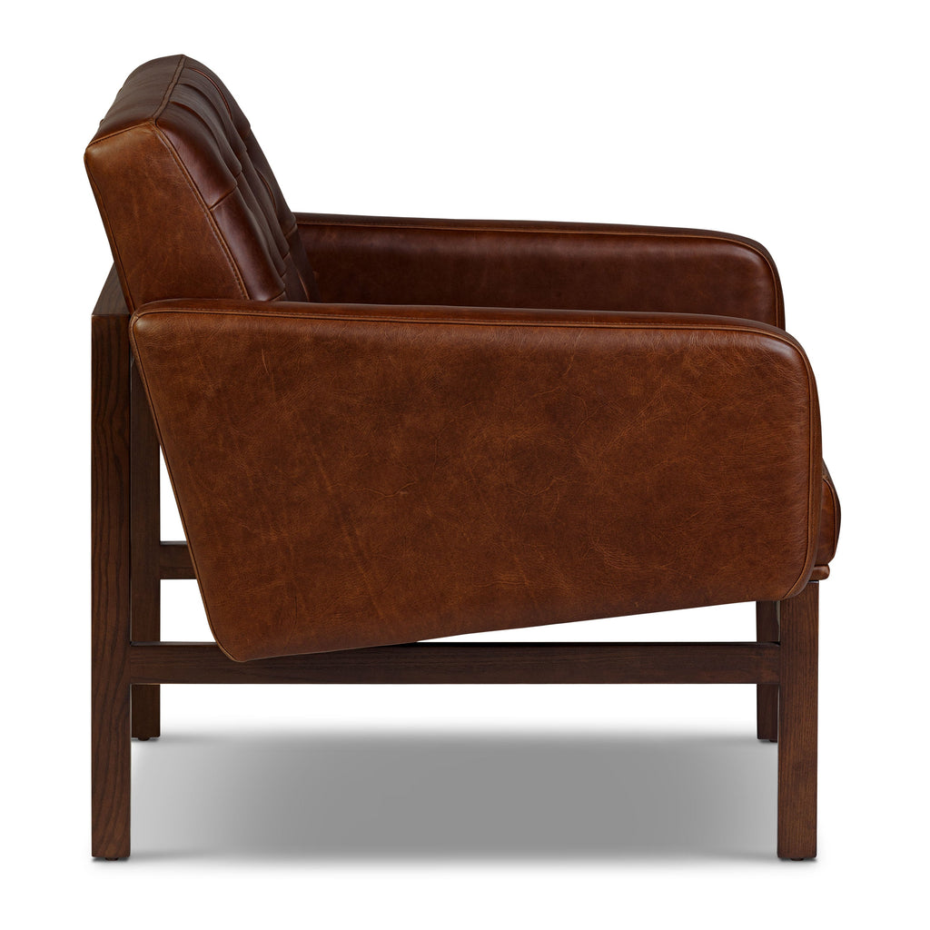 Fauteuil en cuir | Marron Oscuro