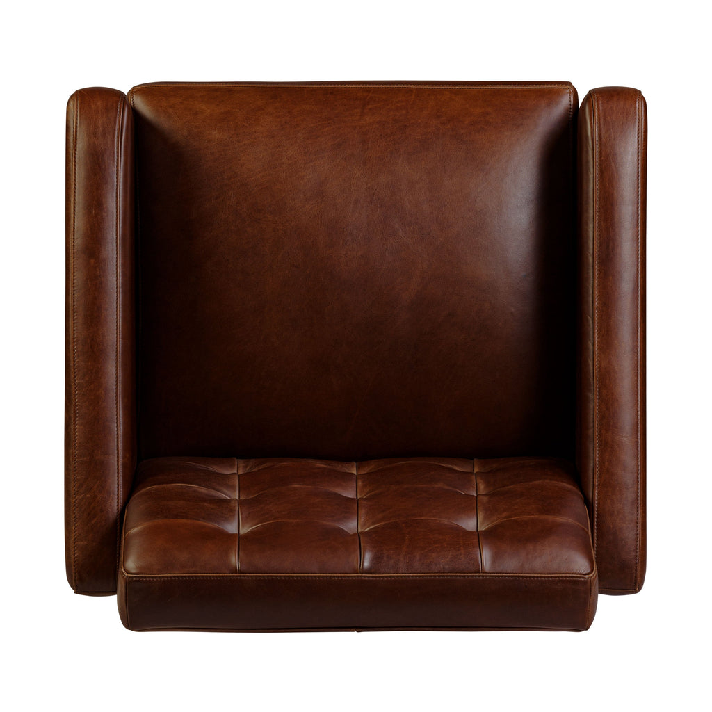 Fauteuil en cuir | Marron Oscuro
