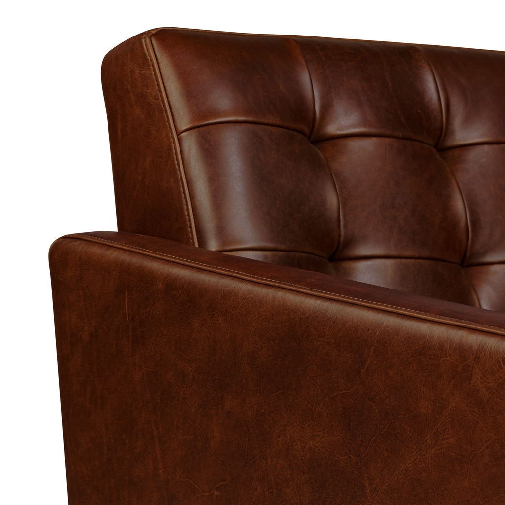 Fauteuil en cuir | Marron Oscuro