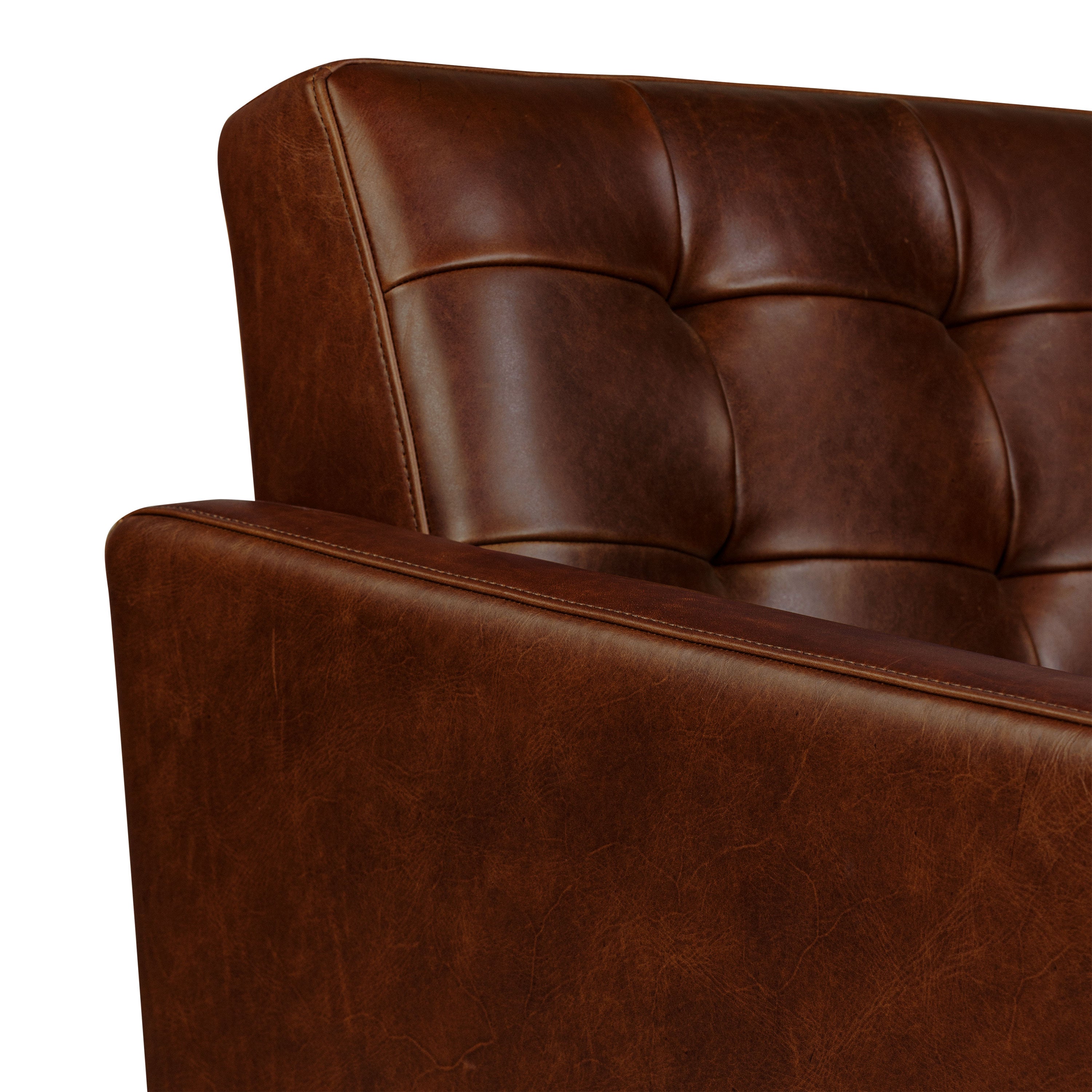 Fauteuil en cuir | Marron Oscuro