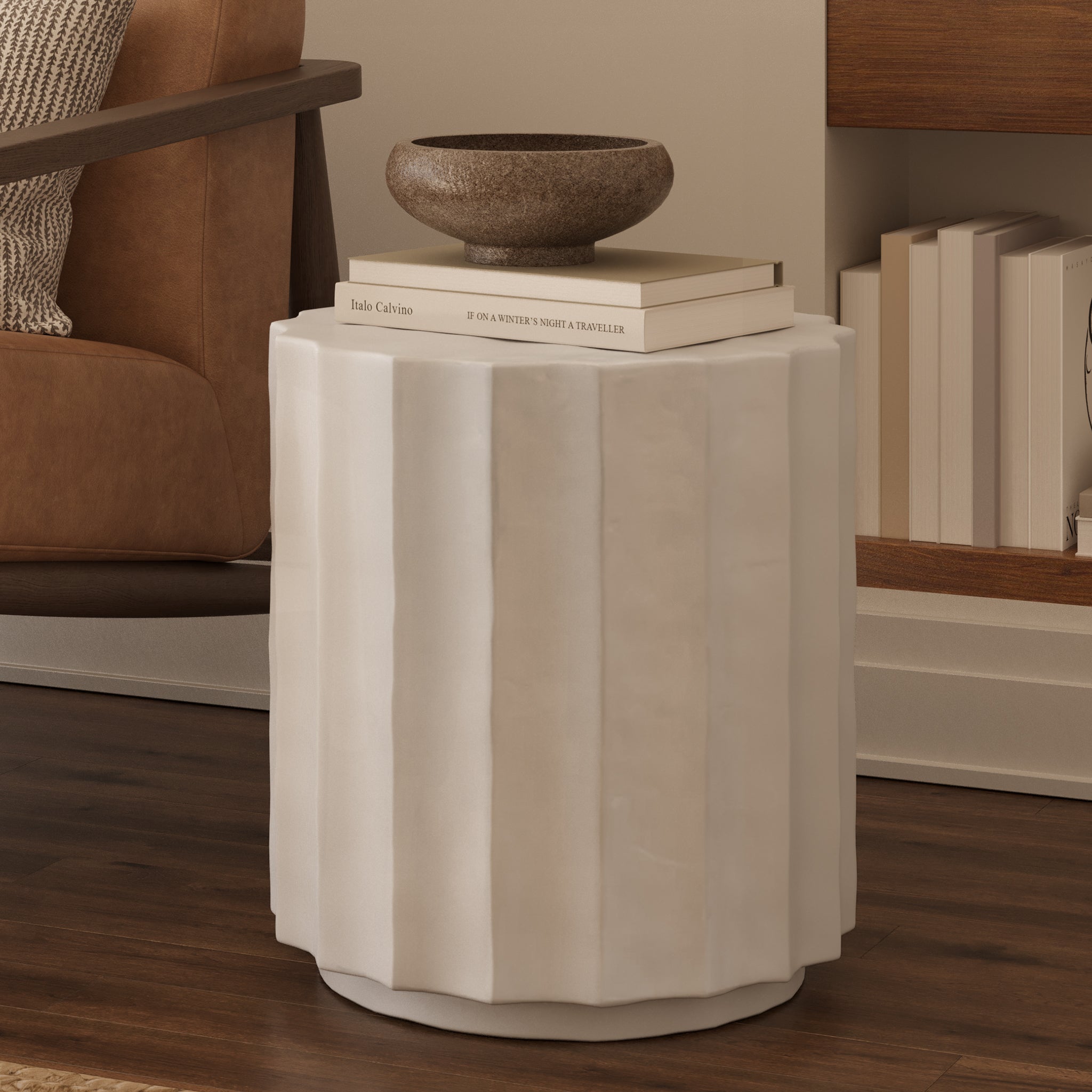 Table d'appoint | Béton ivoire
