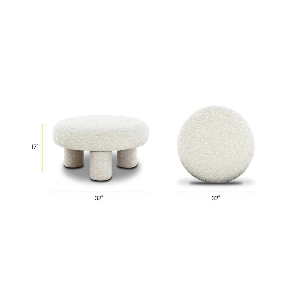 Pouf | Bouclette Blanche Moussée