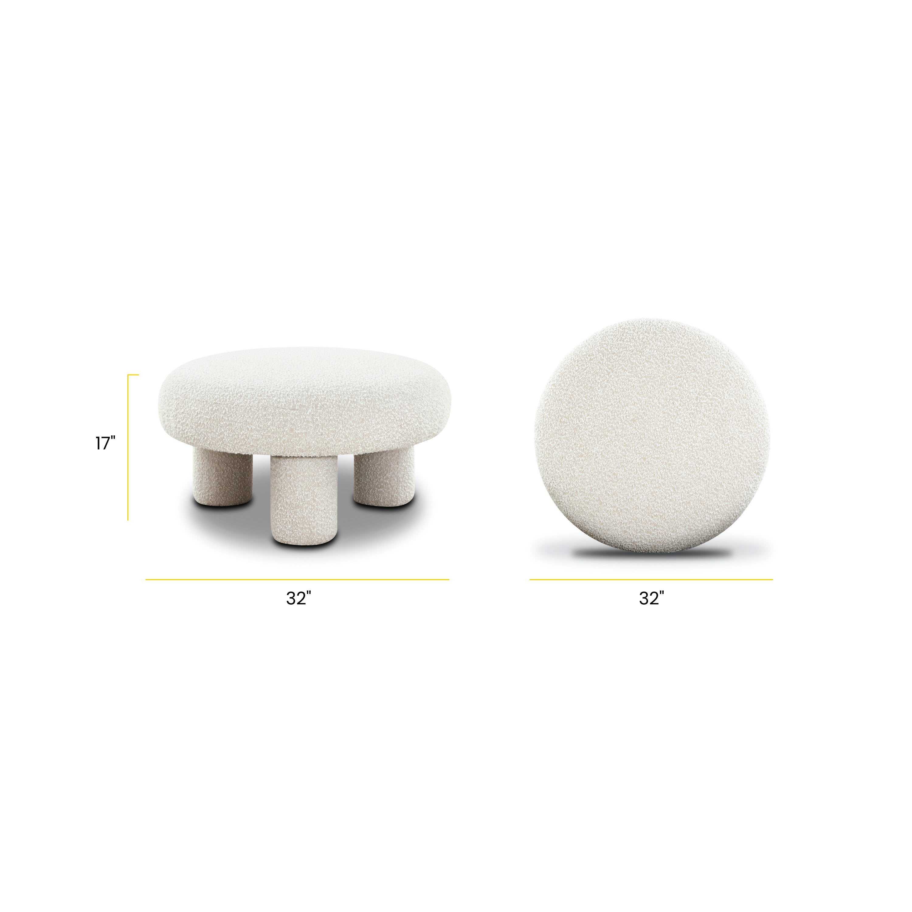 Pouf | Bouclette Blanche Moussée