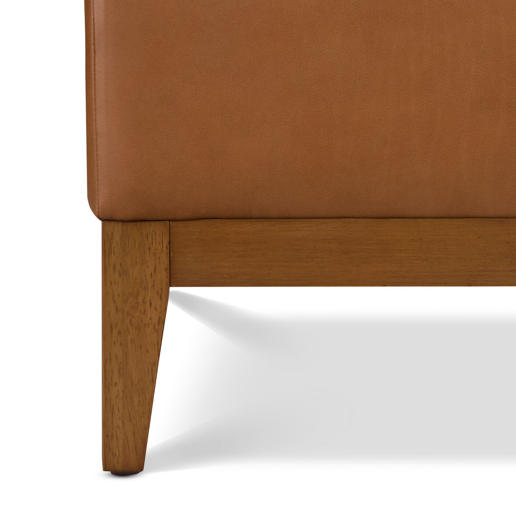 Ottoman de rangement en cuir | Brun selle