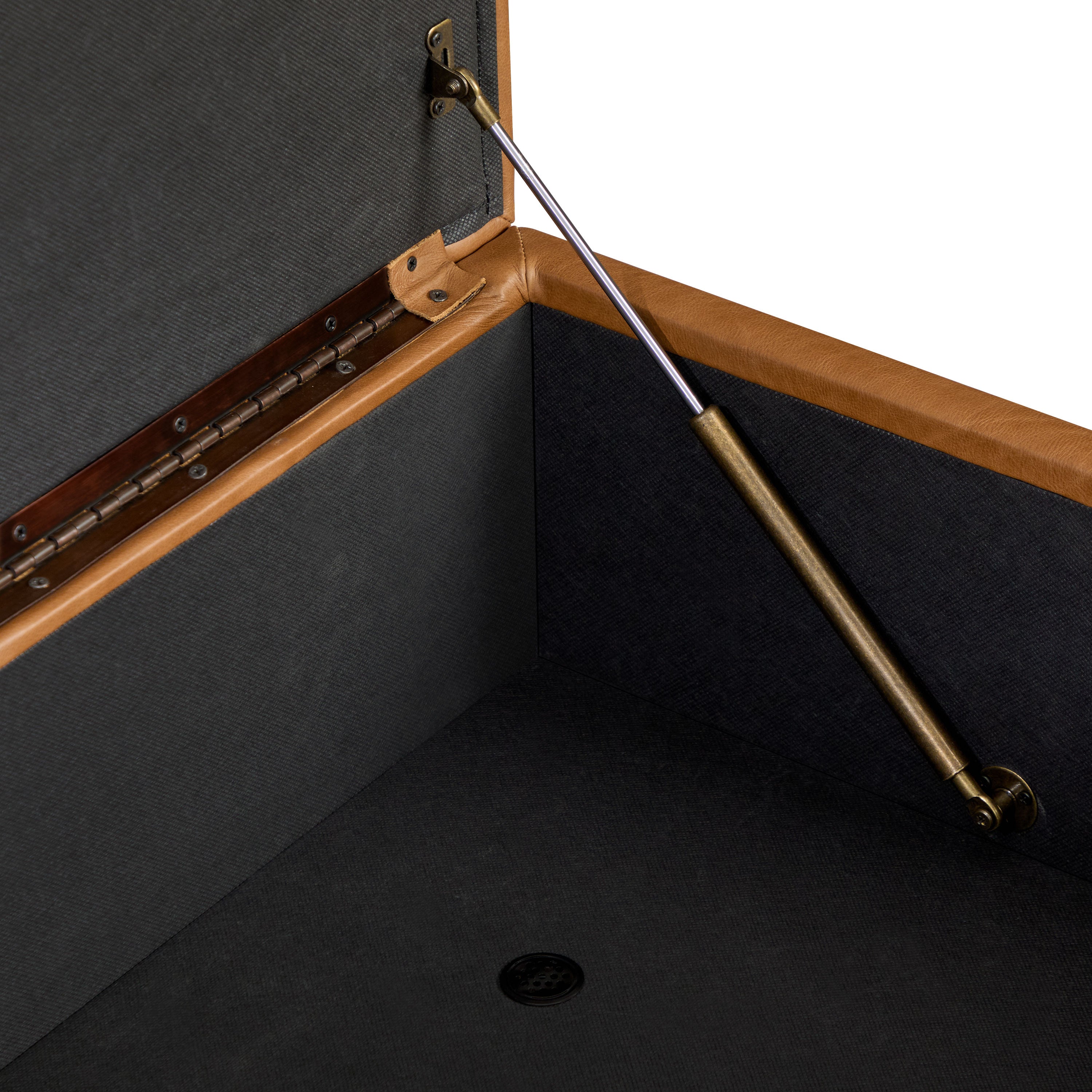 Ottoman de rangement en cuir | Brun selle