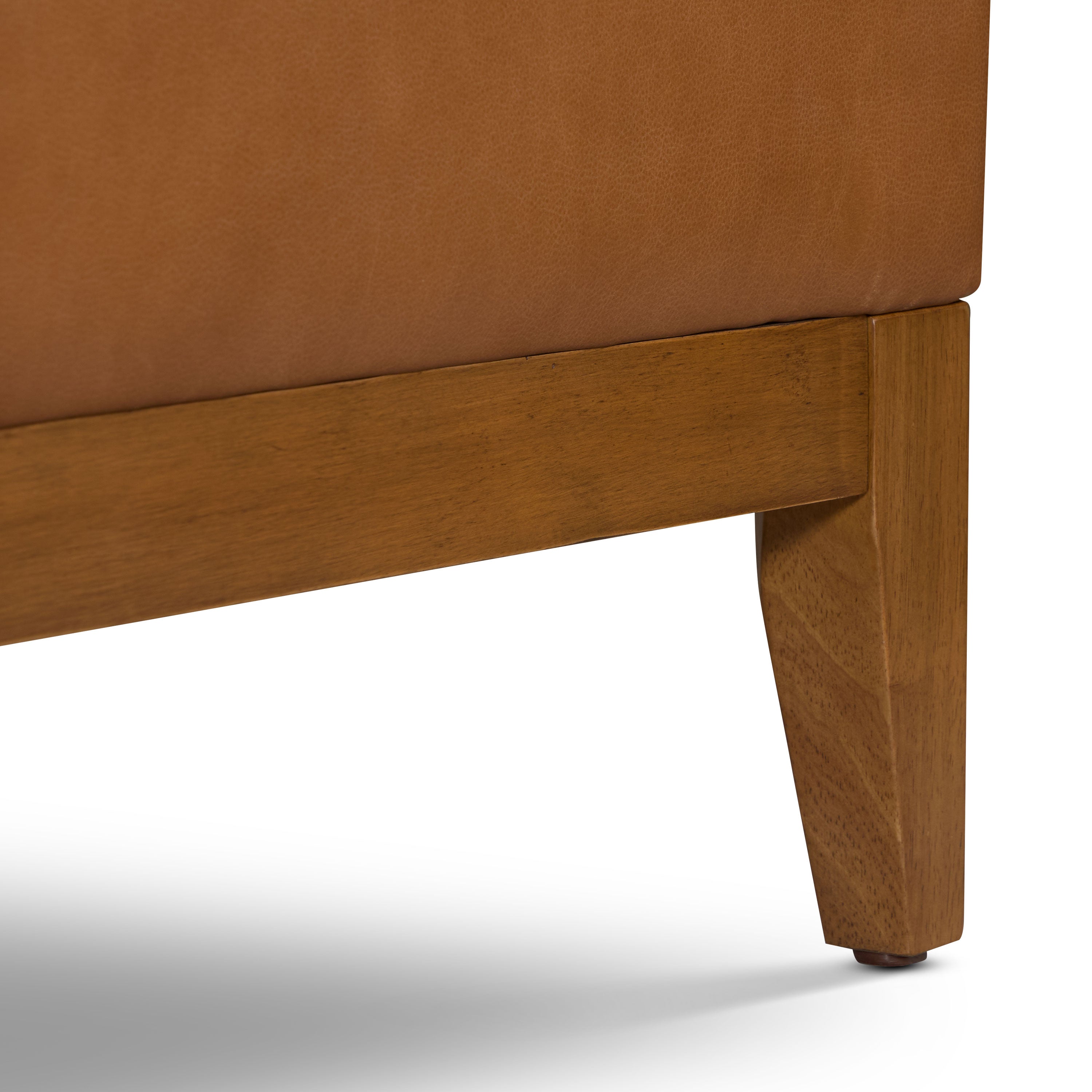 Ottoman de rangement en cuir | Brun selle