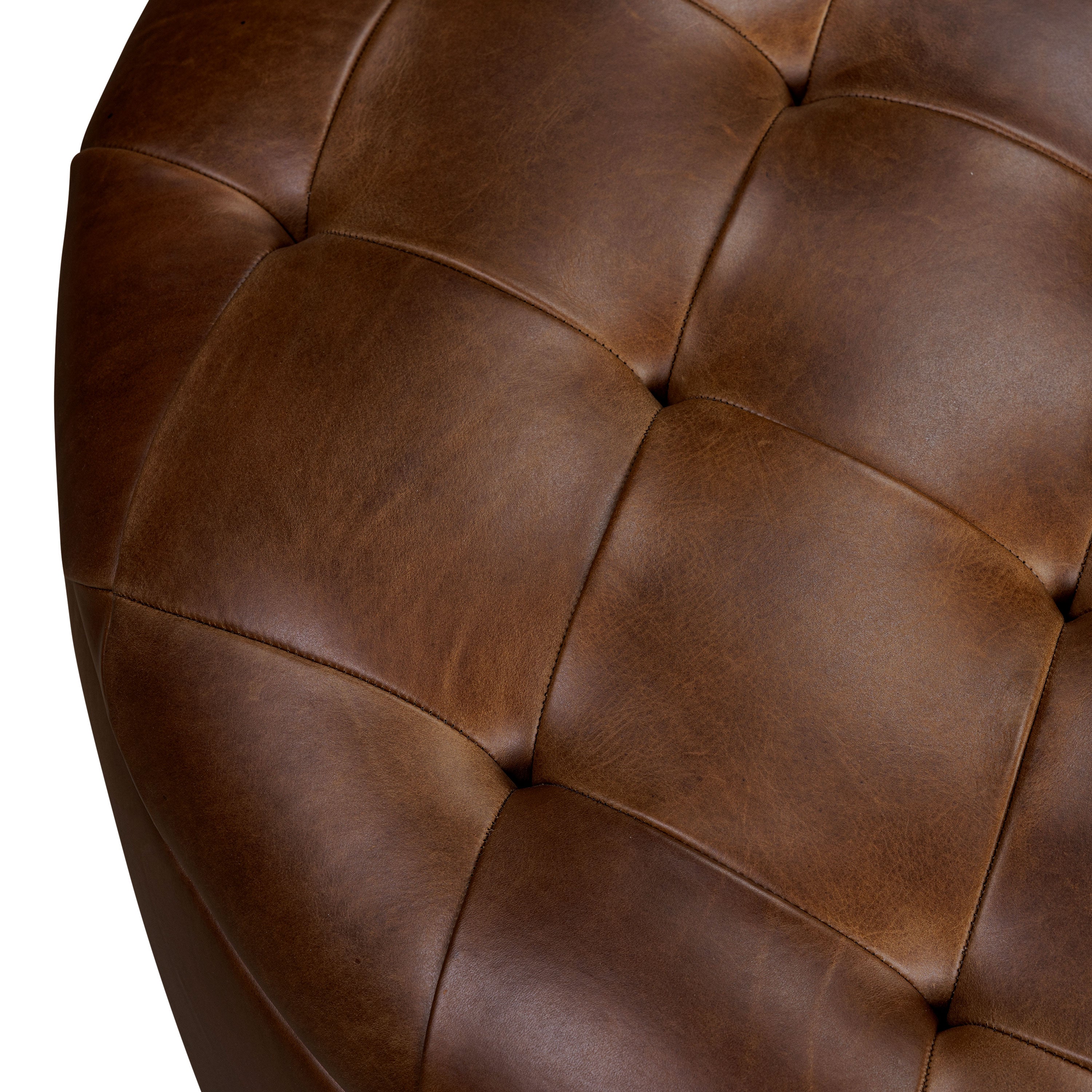Ottoman de rangement en cuir | Marron foncé