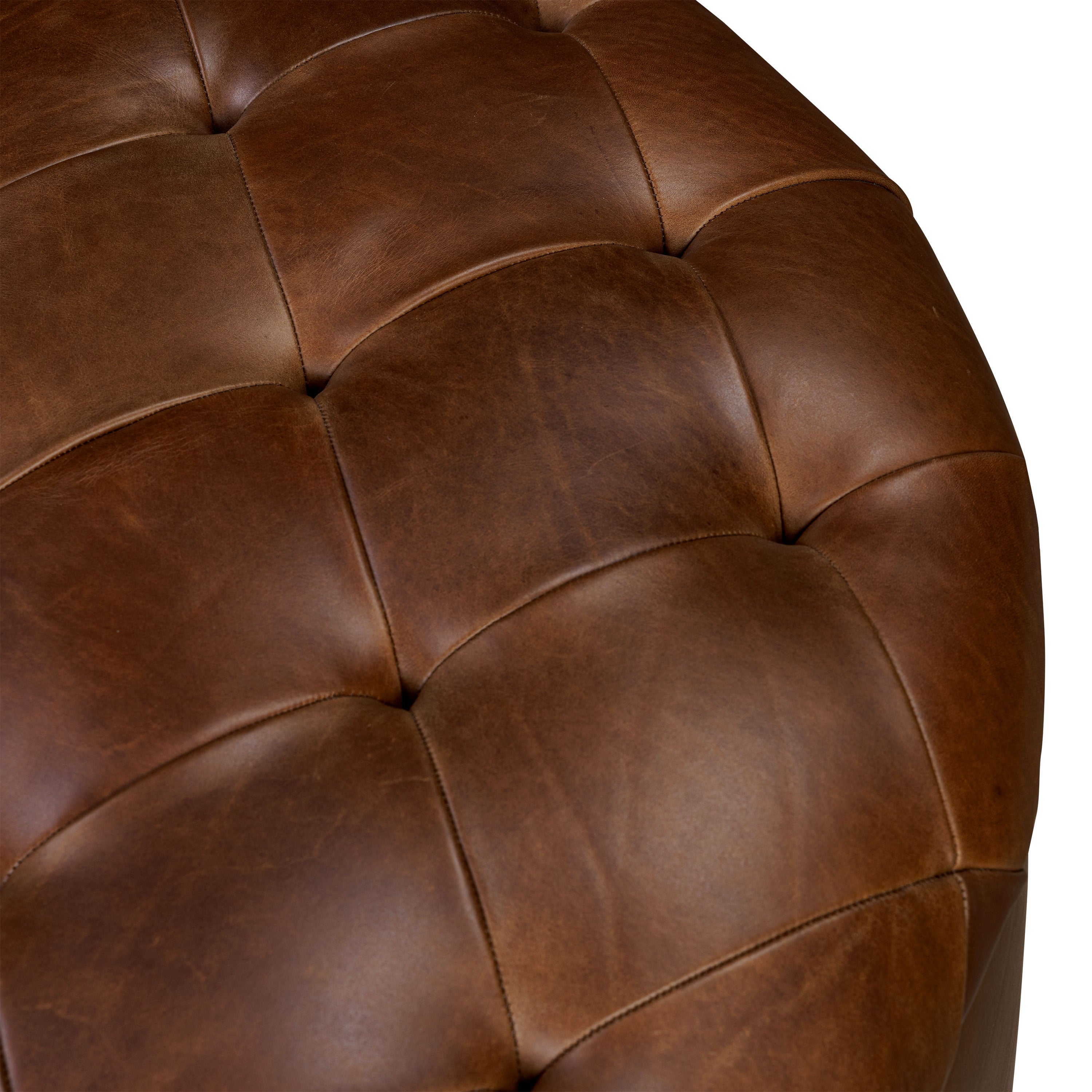 Ottoman de rangement en cuir | Marron foncé