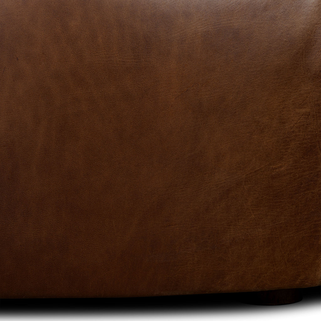 Ottoman de rangement en cuir | Marron foncé