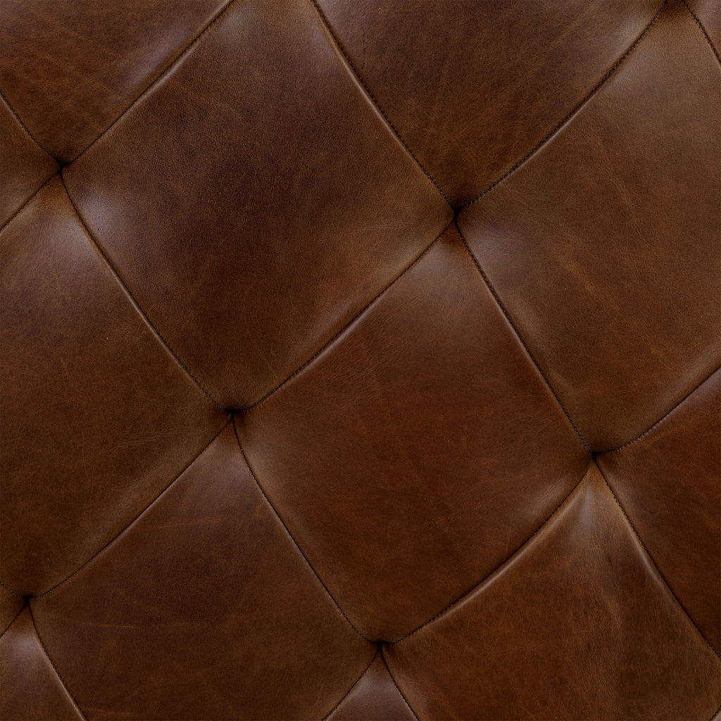 Ottoman de rangement en cuir | Marron foncé