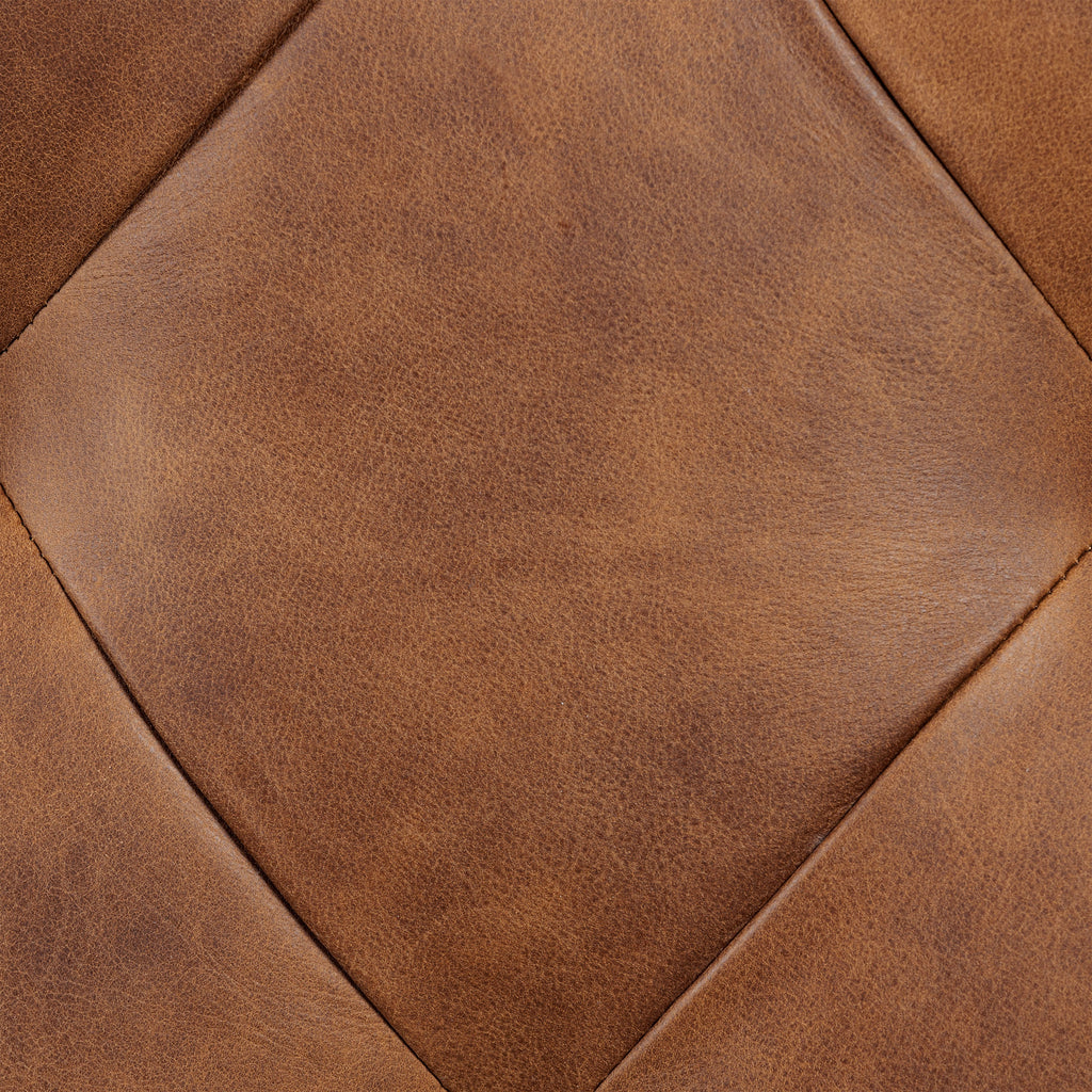 Pouf de rangement en cuir | Tan Roux