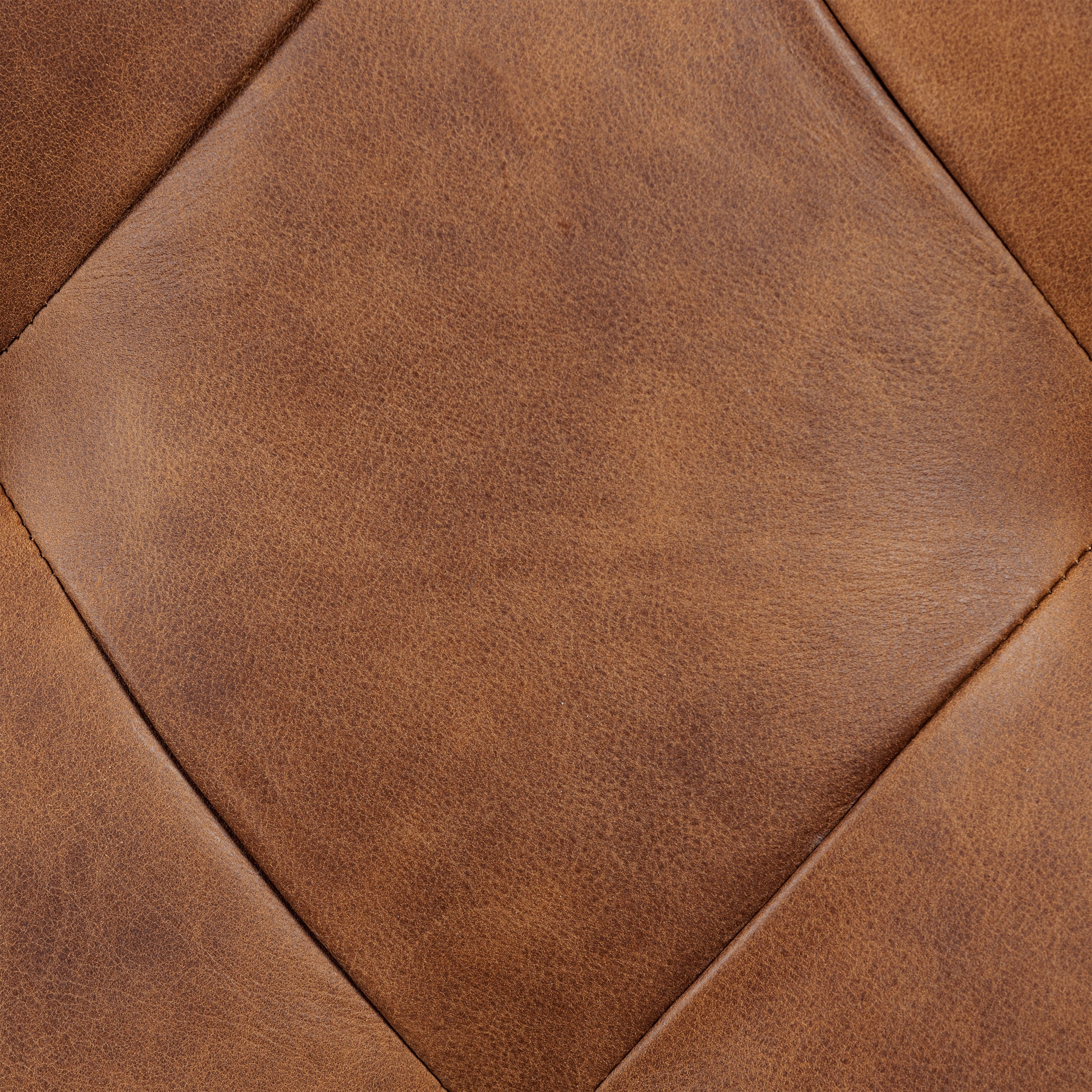 Pouf de rangement en cuir | Tan Roux