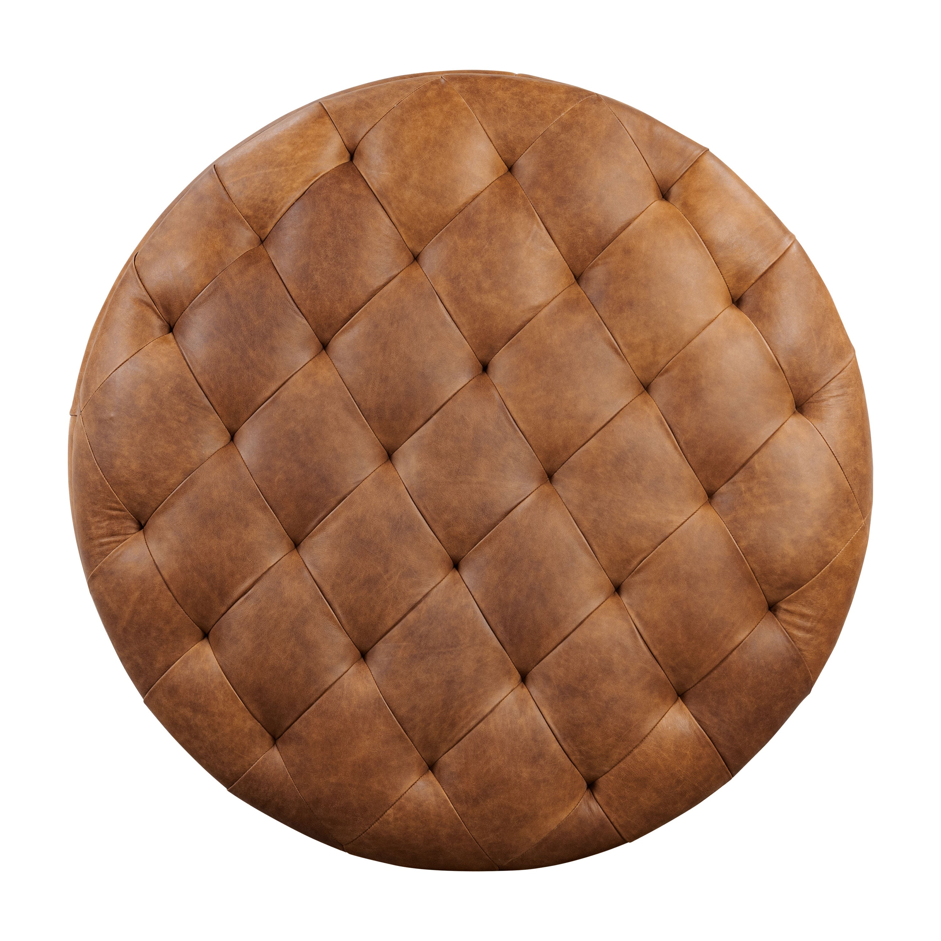 Pouf de rangement en cuir | Tan Roux