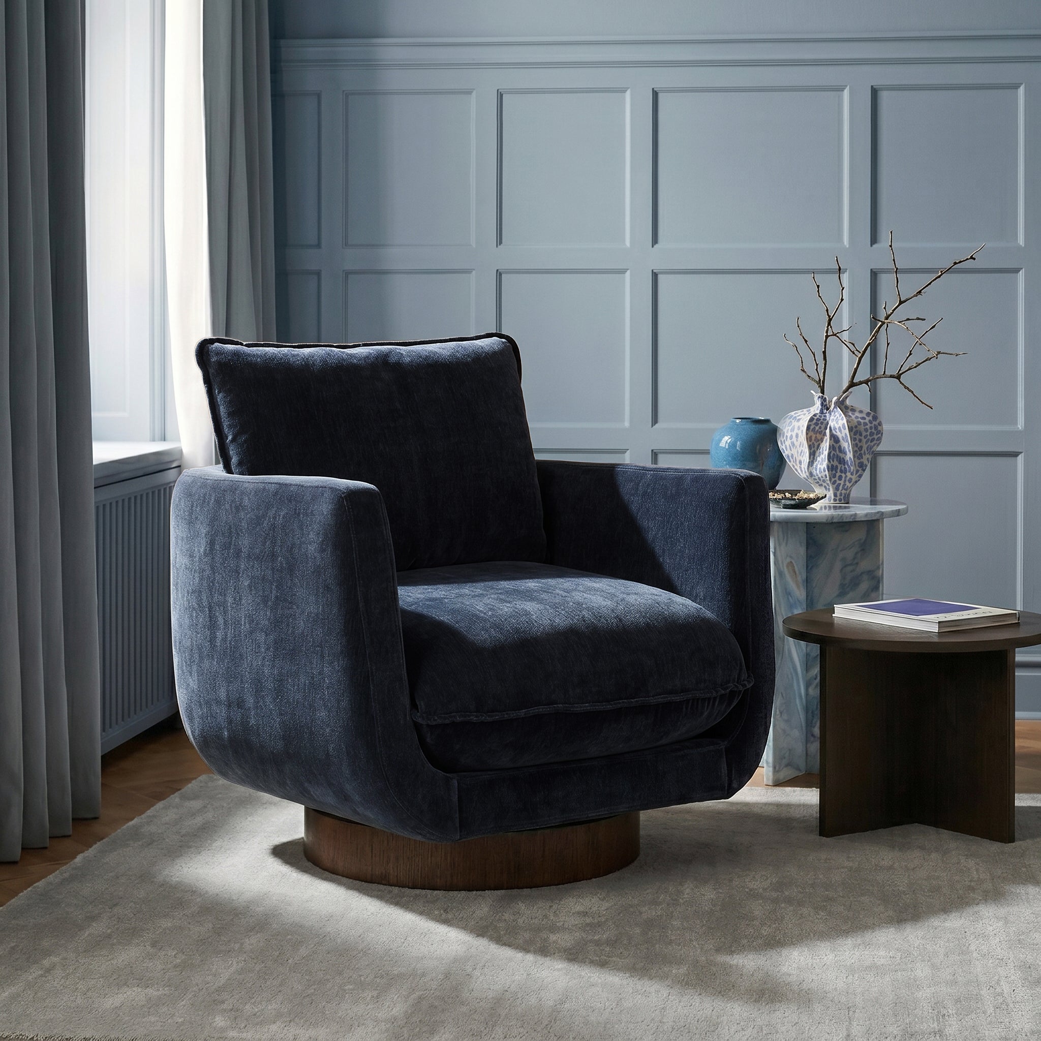 Fauteuil pivotant | Bleu mystique