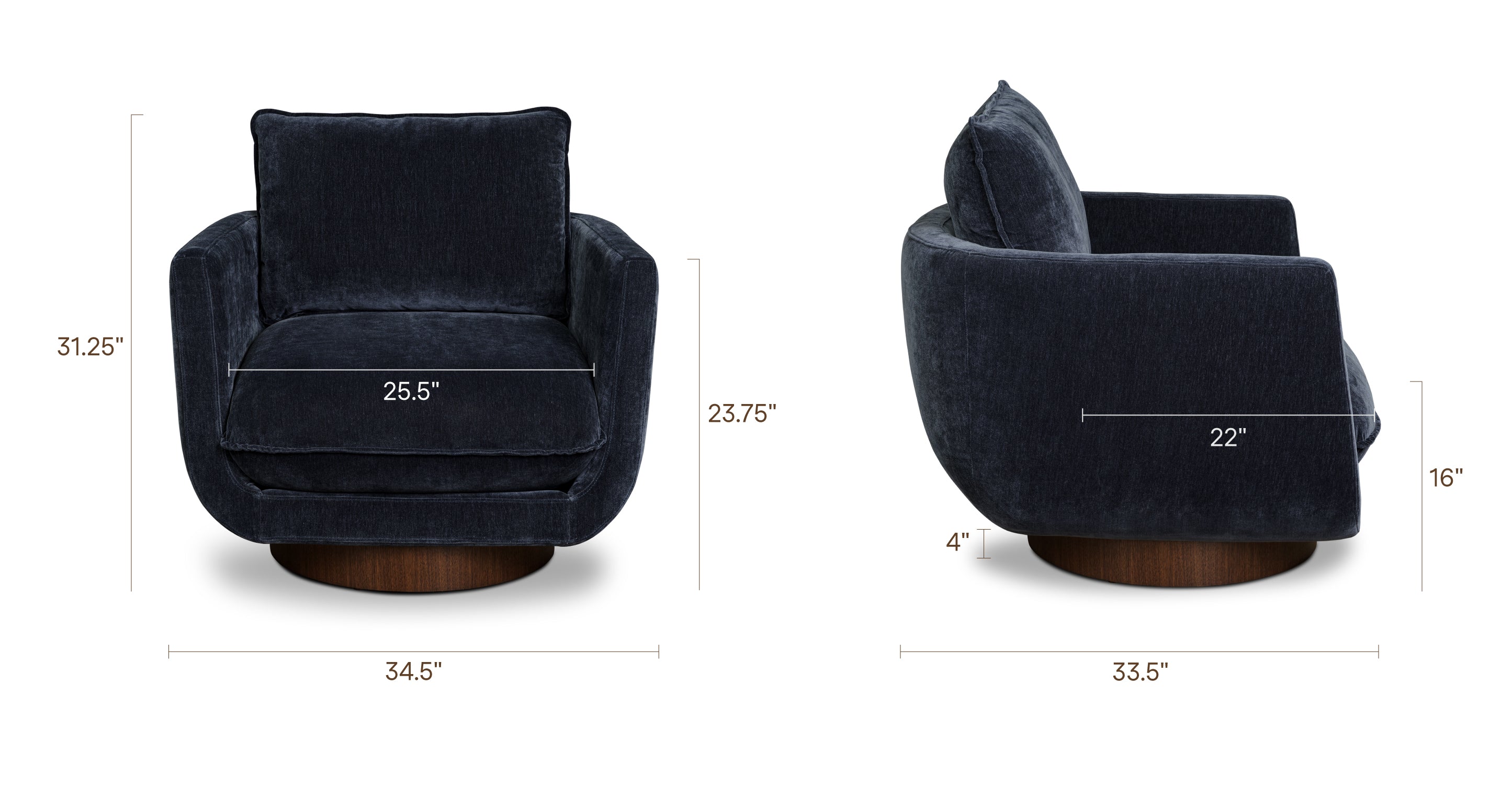 Fauteuil pivotant | Bleu mystique