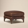 Pouf en cuir | Marron chocolat