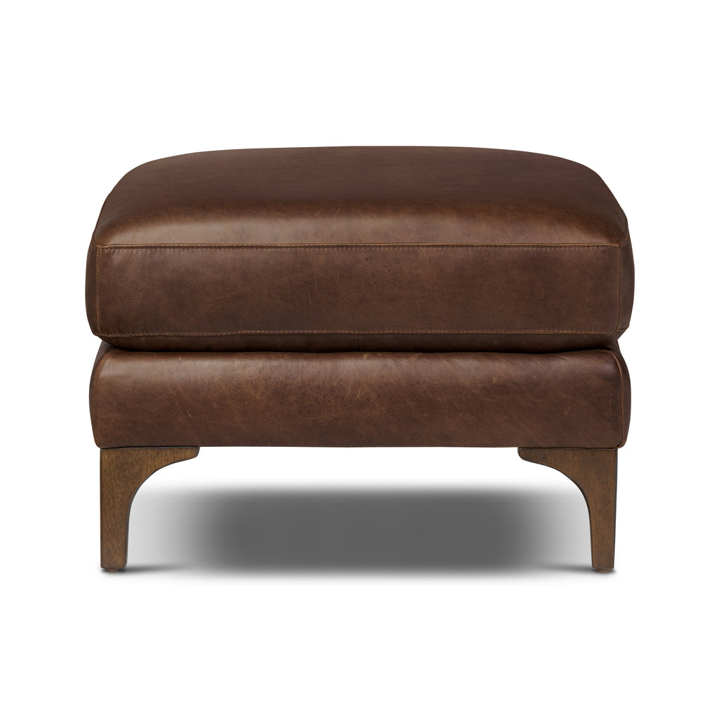 Pouf en cuir | Marron chocolat