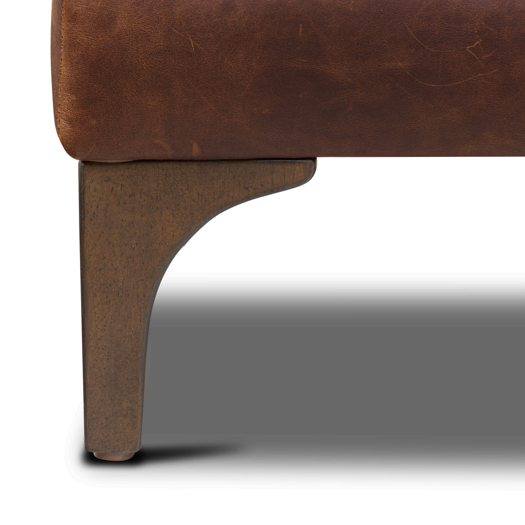 Pouf en cuir | Marron chocolat