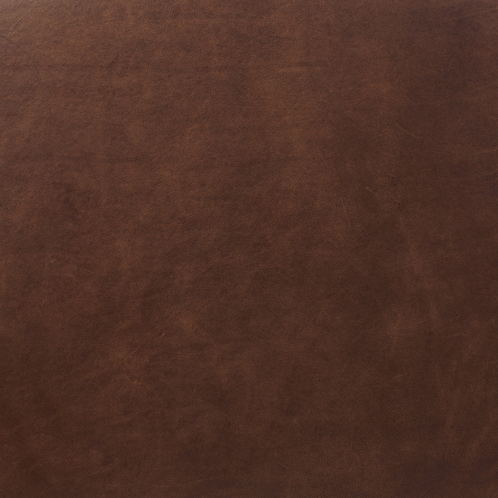 Pouf en cuir | Marron chocolat