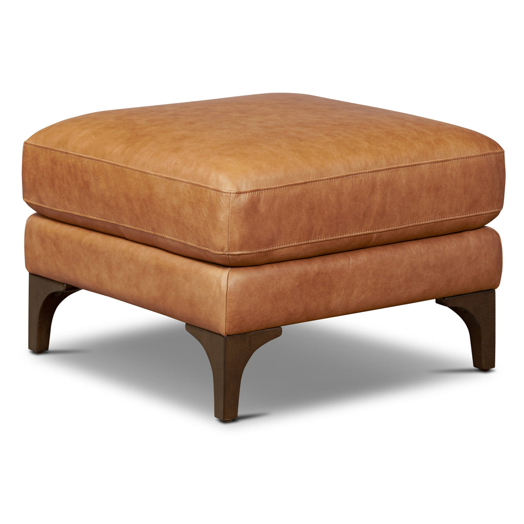 Pouf en cuir | Cognac Tan