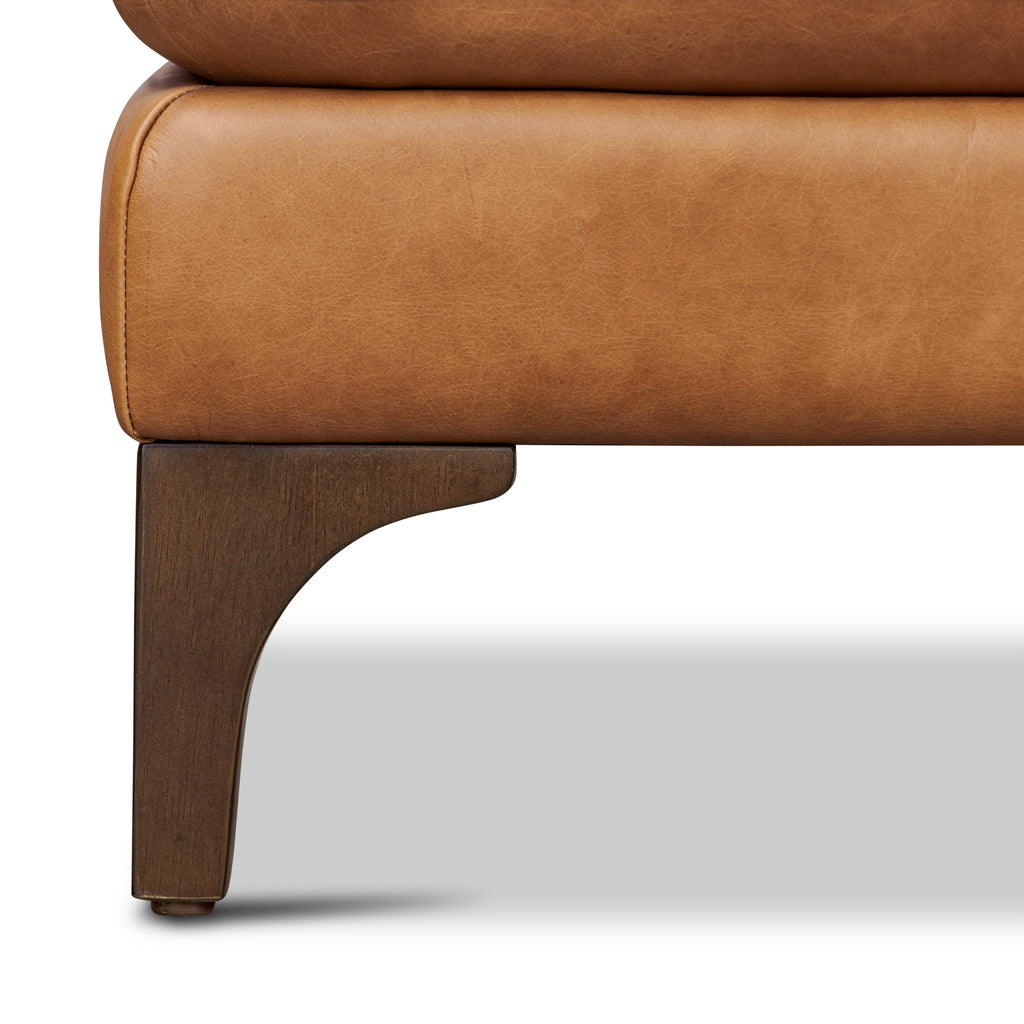 Pouf en cuir | Cognac Tan