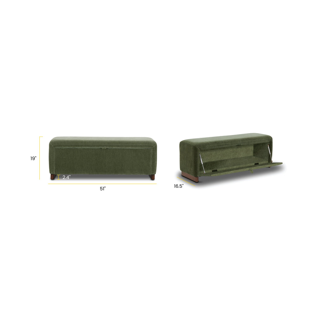 Banc de rangement | Vert Sagano