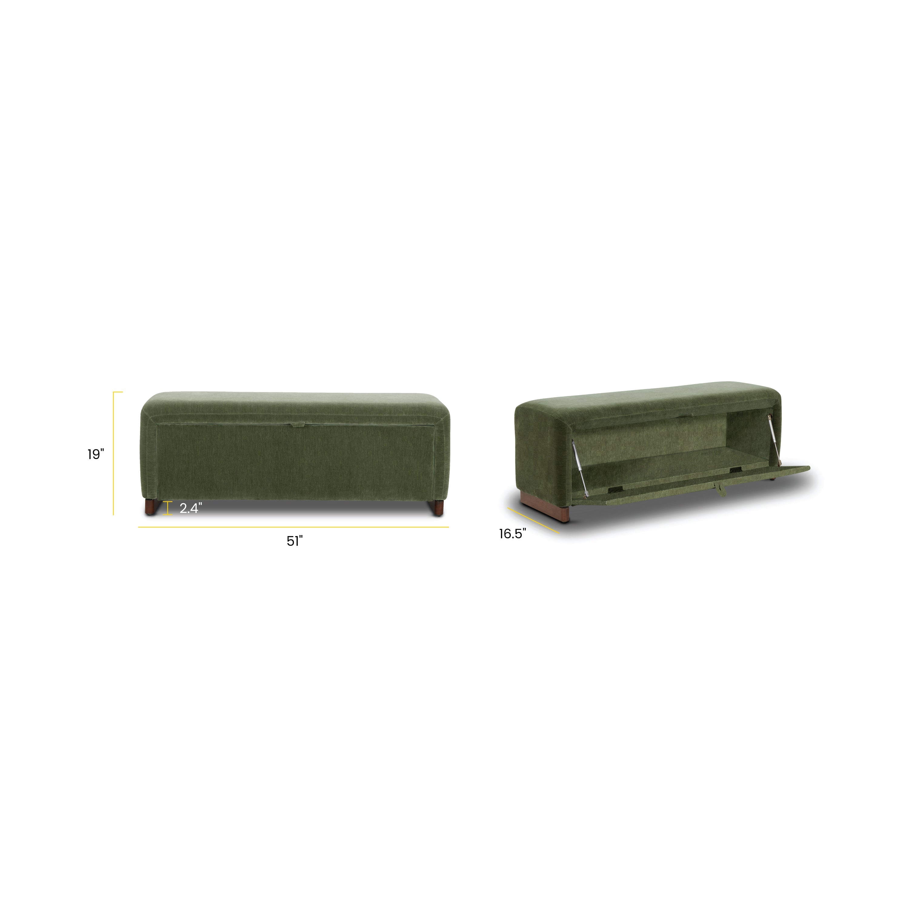 Banc de rangement | Vert Sagano