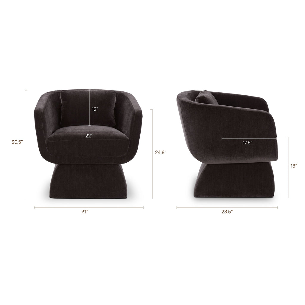 Fauteuil bas | Marron Ganache