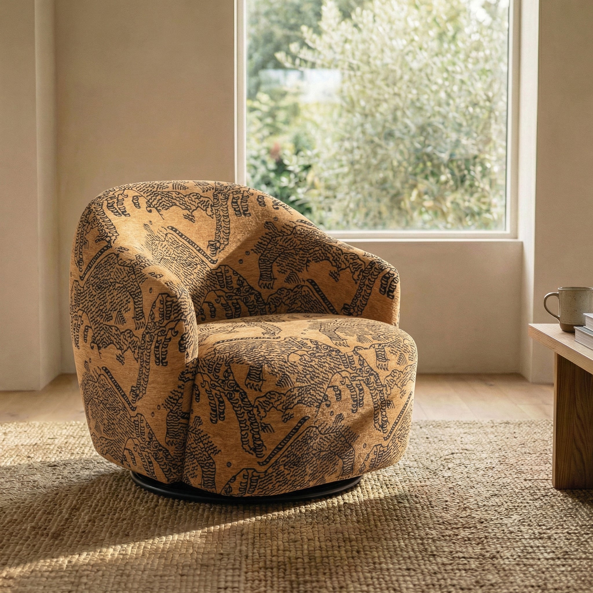Chaise longue | Jacquard Marron