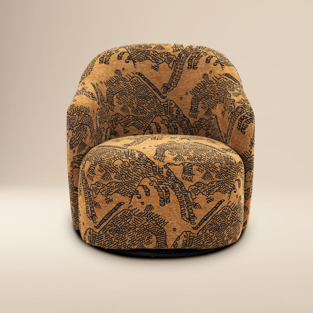 Chaise longue | Jacquard Marron
