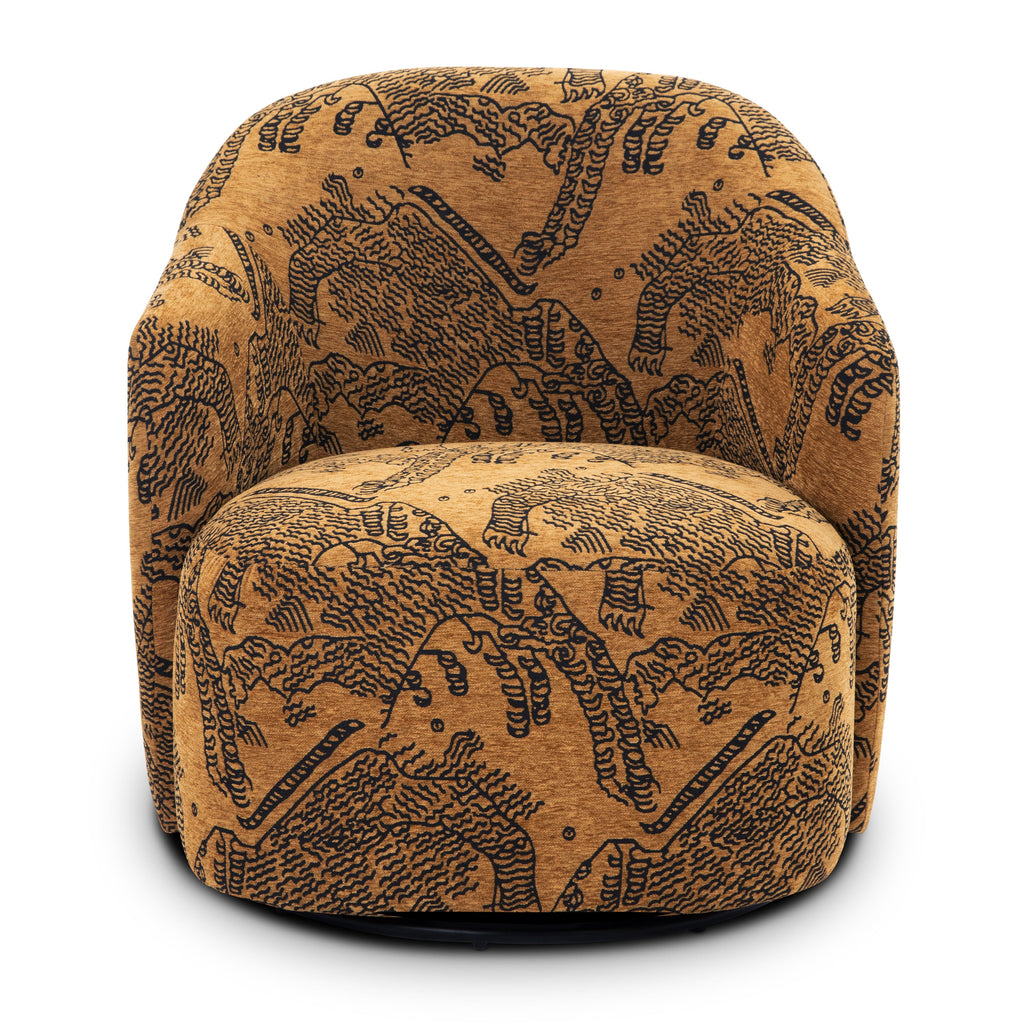 Chaise longue | Jacquard Marron