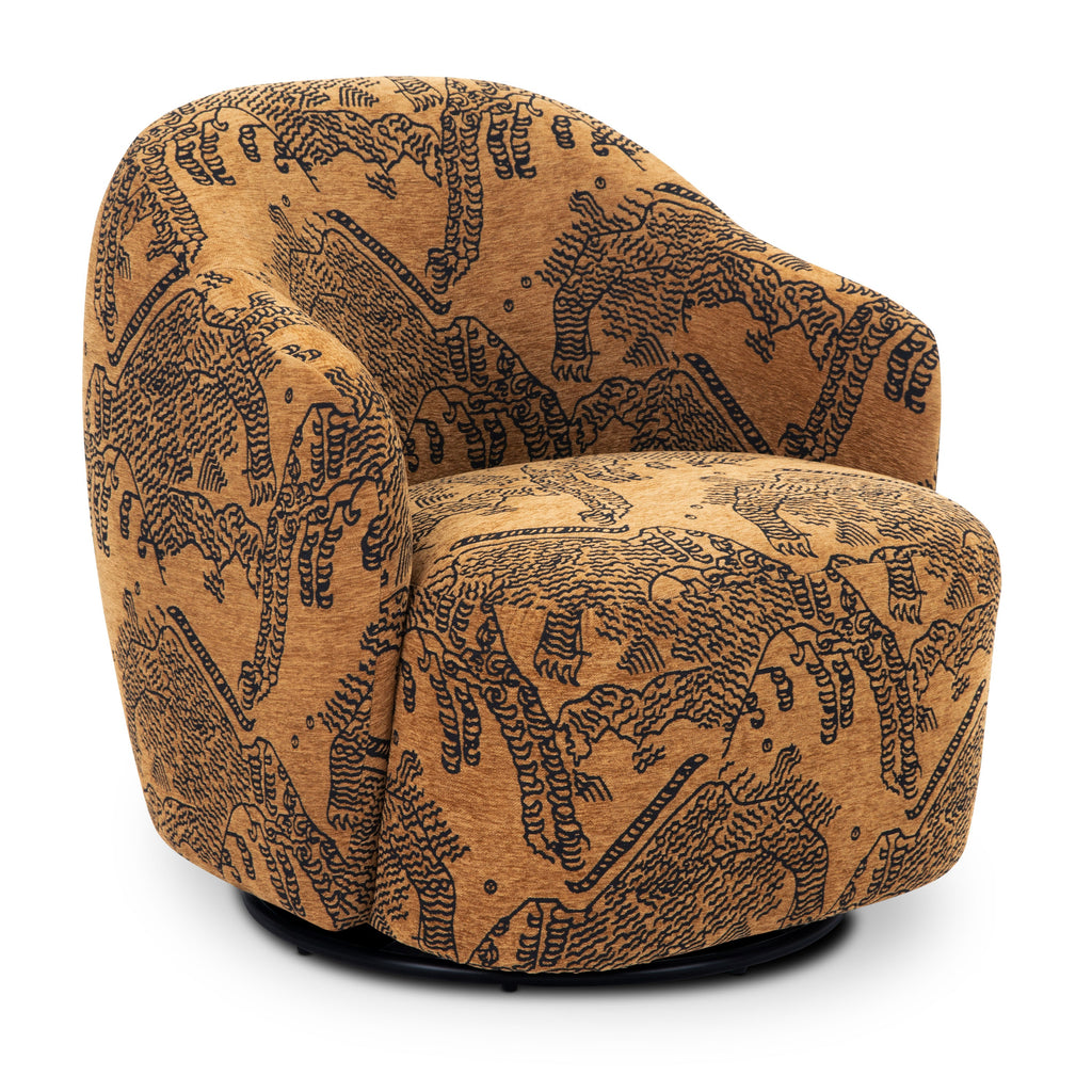 Chaise longue | Jacquard Marron