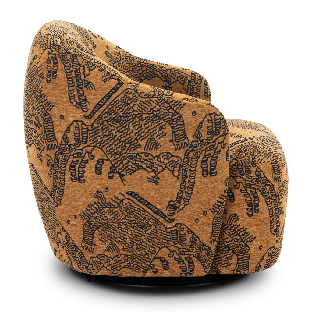 Chaise longue | Jacquard Marron
