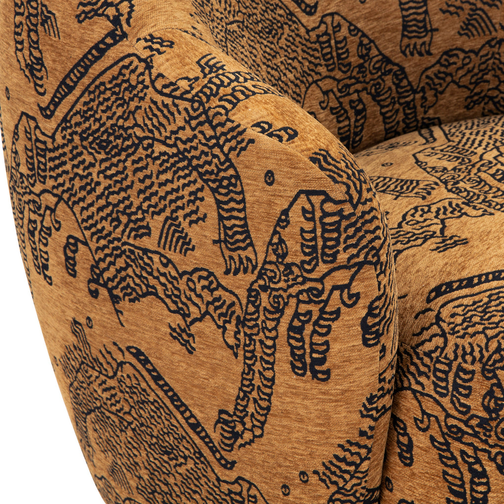 Chaise longue | Jacquard Marron