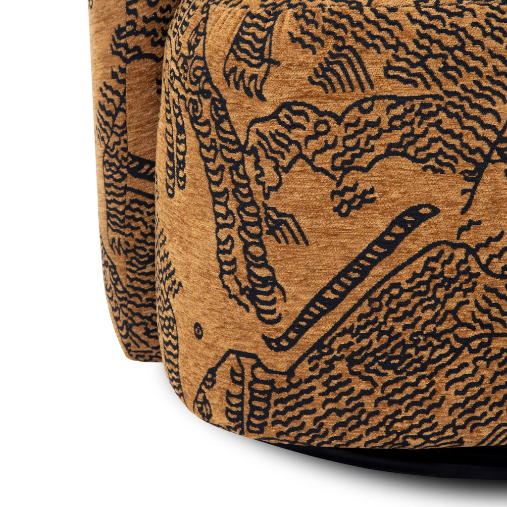 Chaise longue | Jacquard Marron