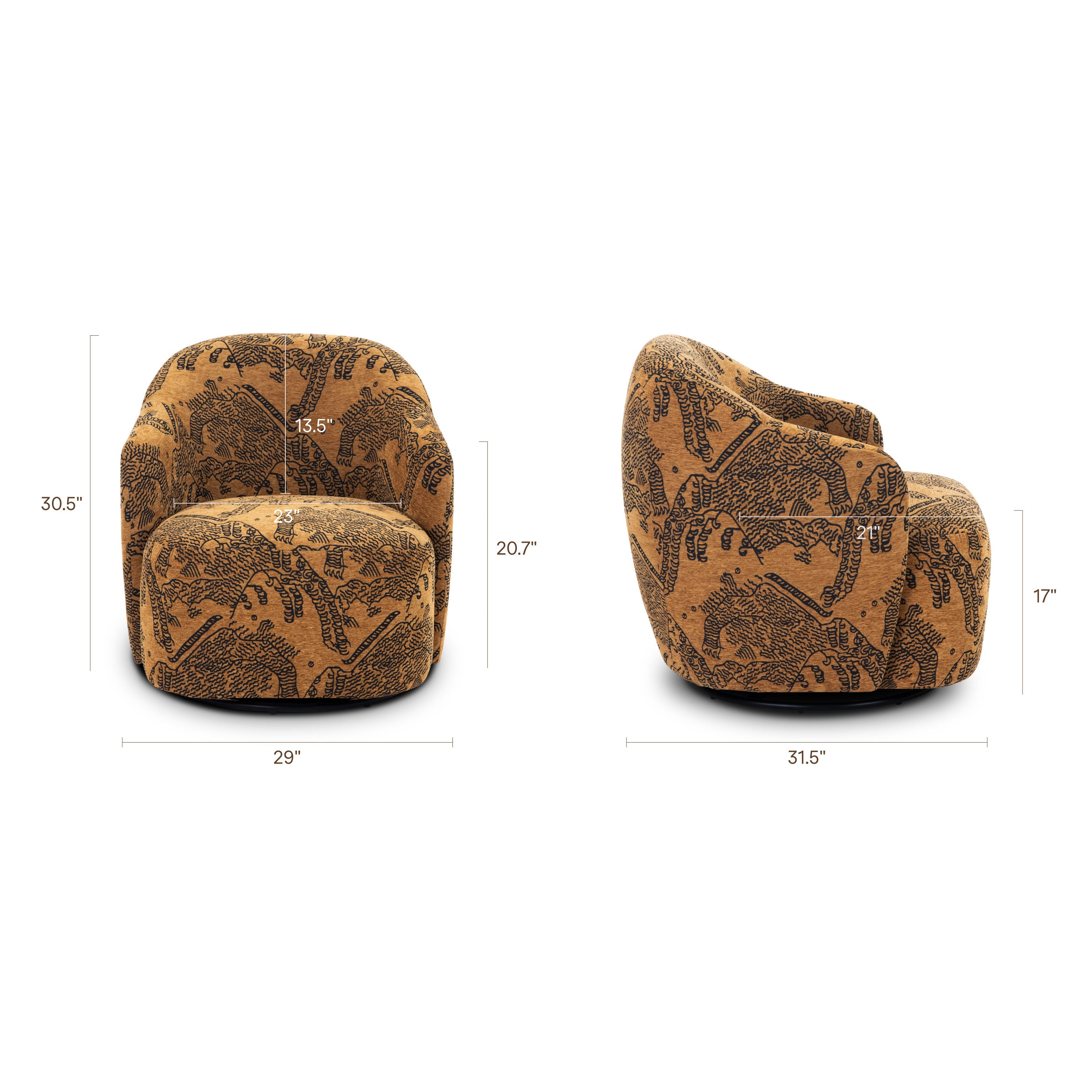 Chaise longue | Jacquard Marron