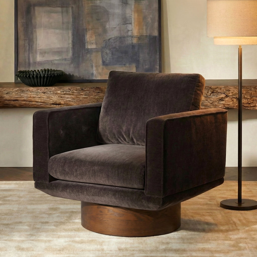 Fauteuil Pivotant | Marron Ganache