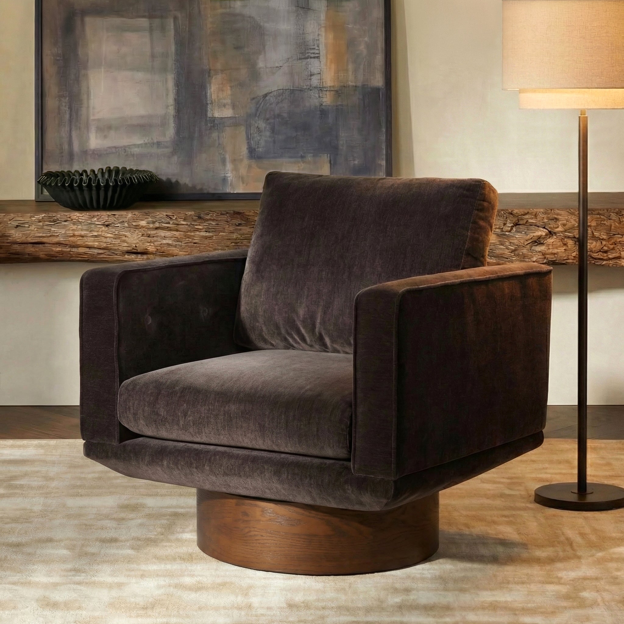 Fauteuil Pivotant | Marron Ganache