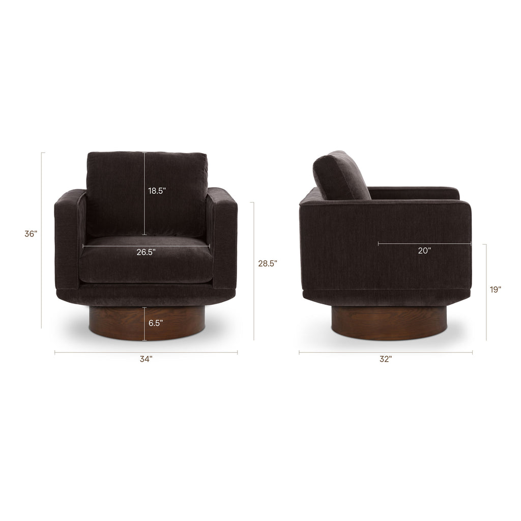 Fauteuil Pivotant | Marron Ganache