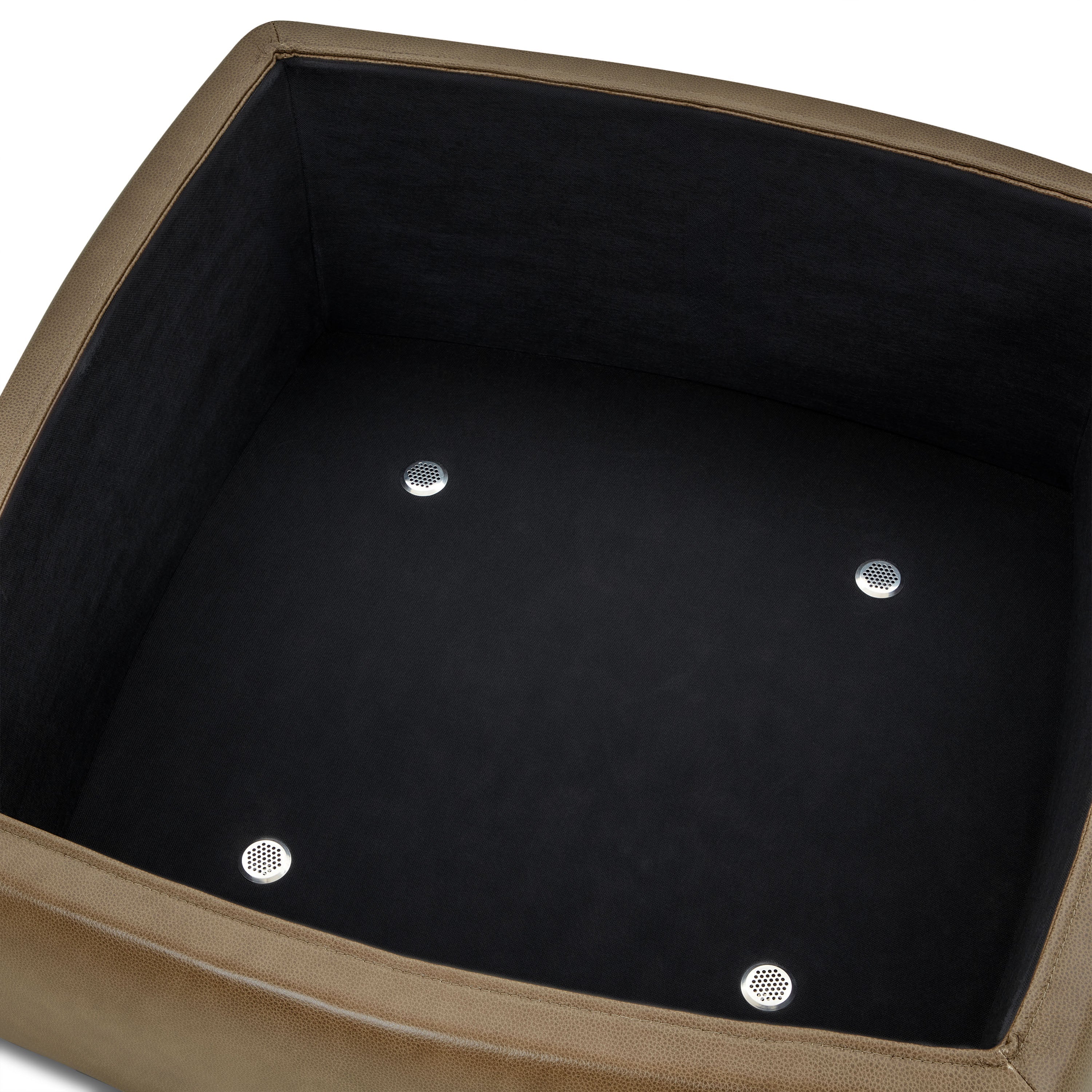 Banc de rangement en cuir | Marron châtaigne
