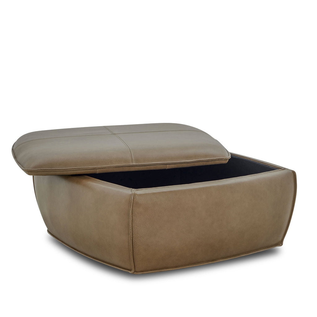 Banc de rangement en cuir | Marron châtaigne