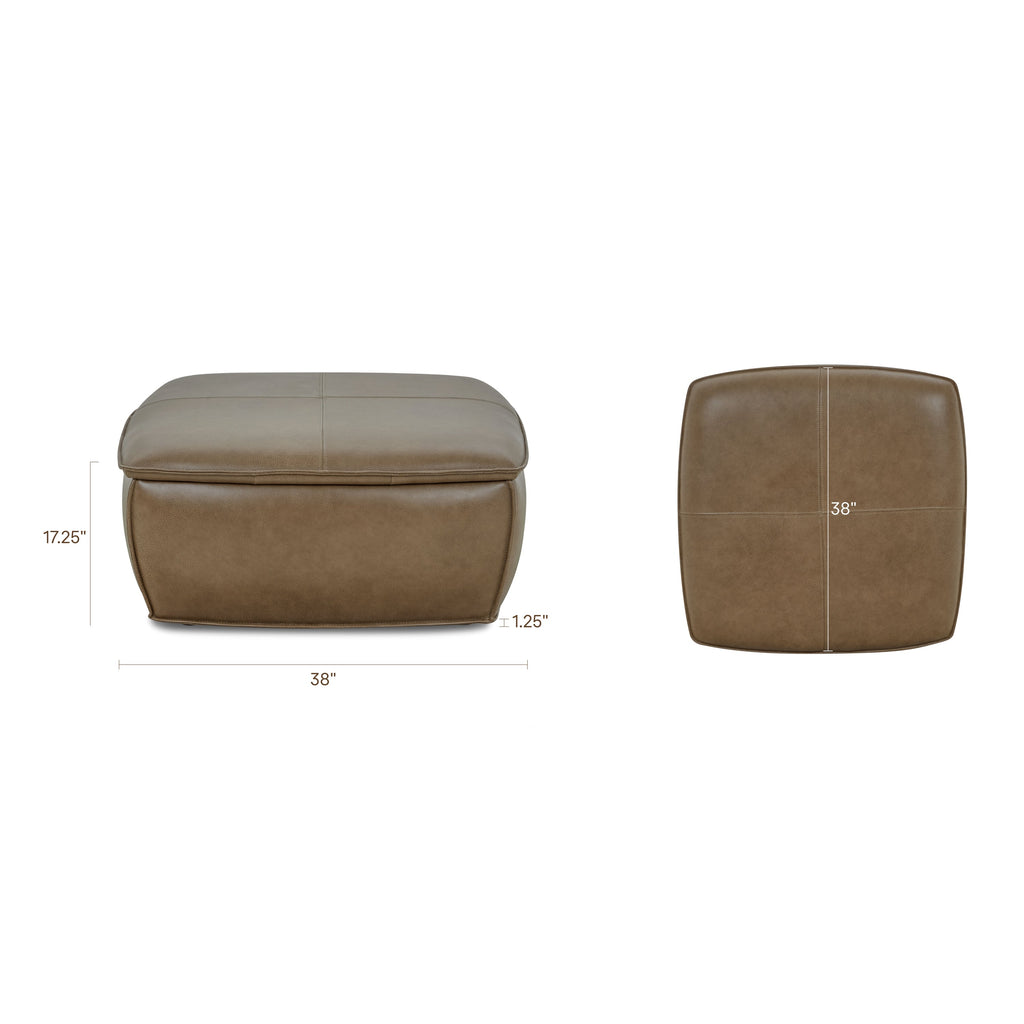 Banc de rangement en cuir | Marron châtaigne
