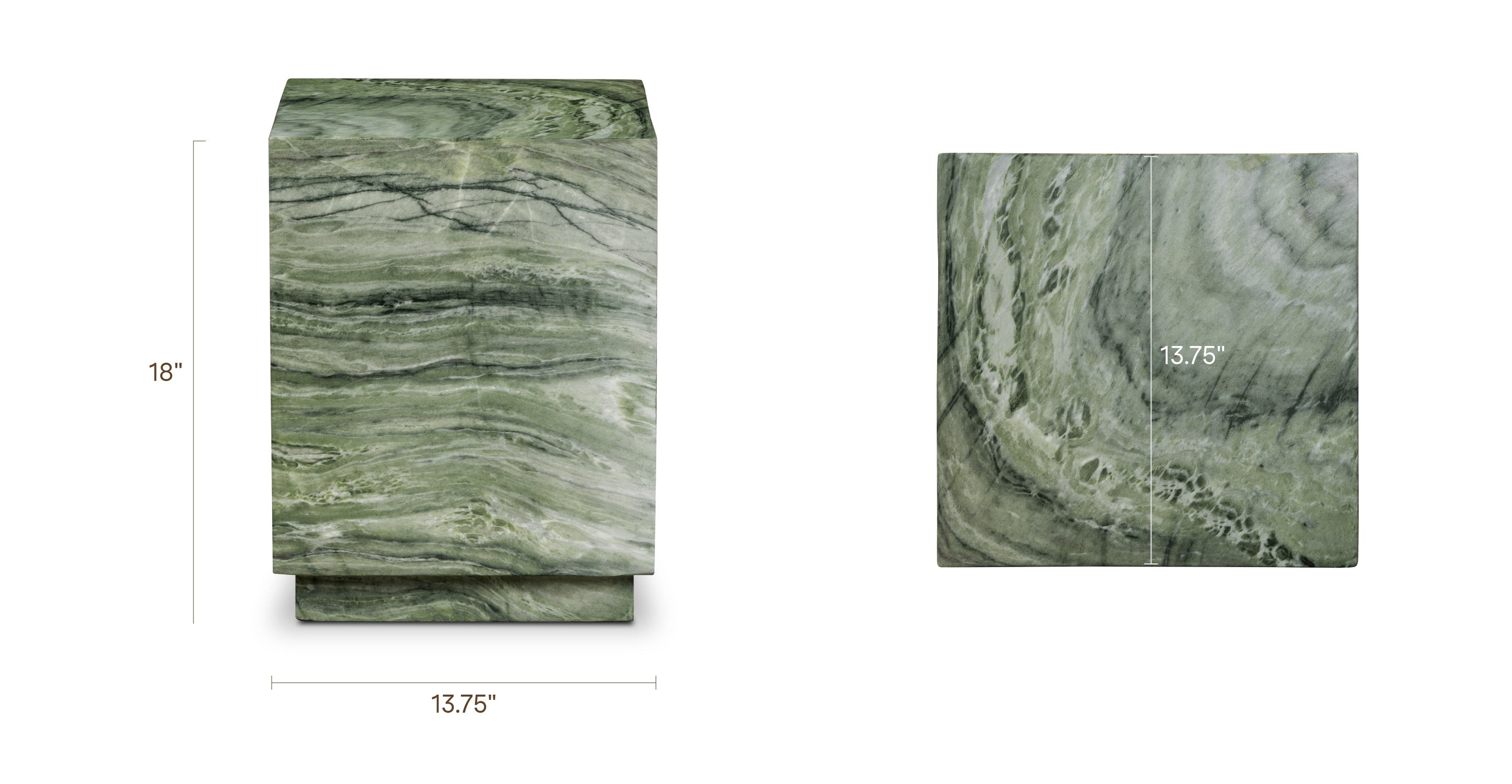Table d'appoint 13,75 po | Vert algue