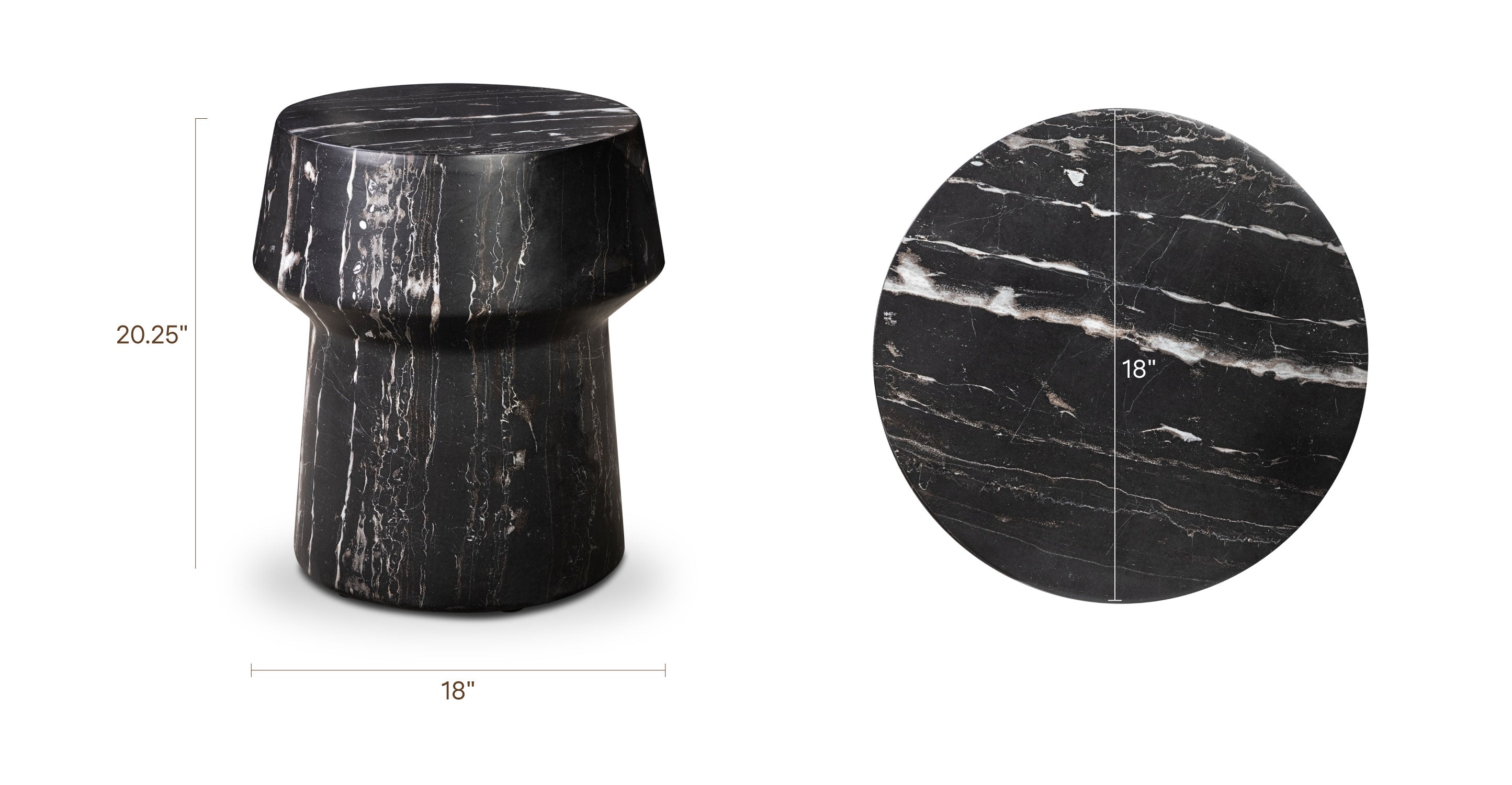 Table d'appoint 18 | Marbre noir