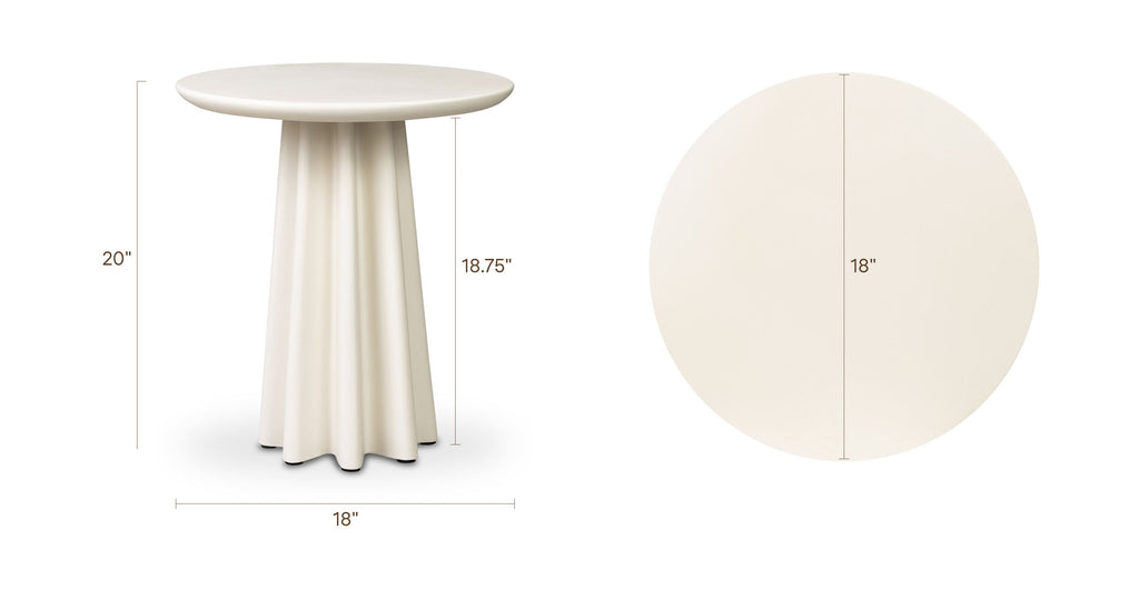 Table d'appoint 18 | Blanc amande