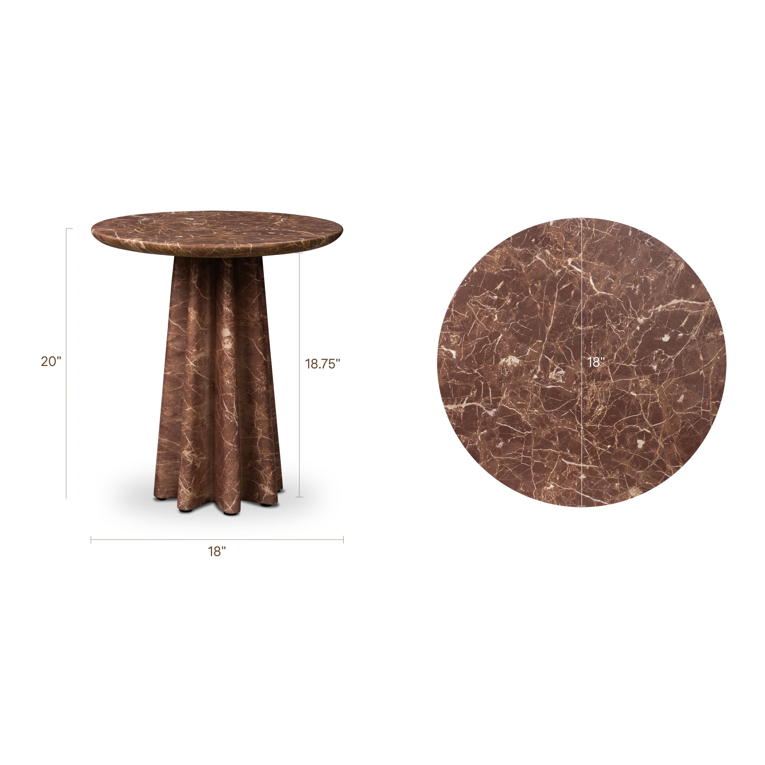 Table d'appoint 18 | Rouge bordeaux