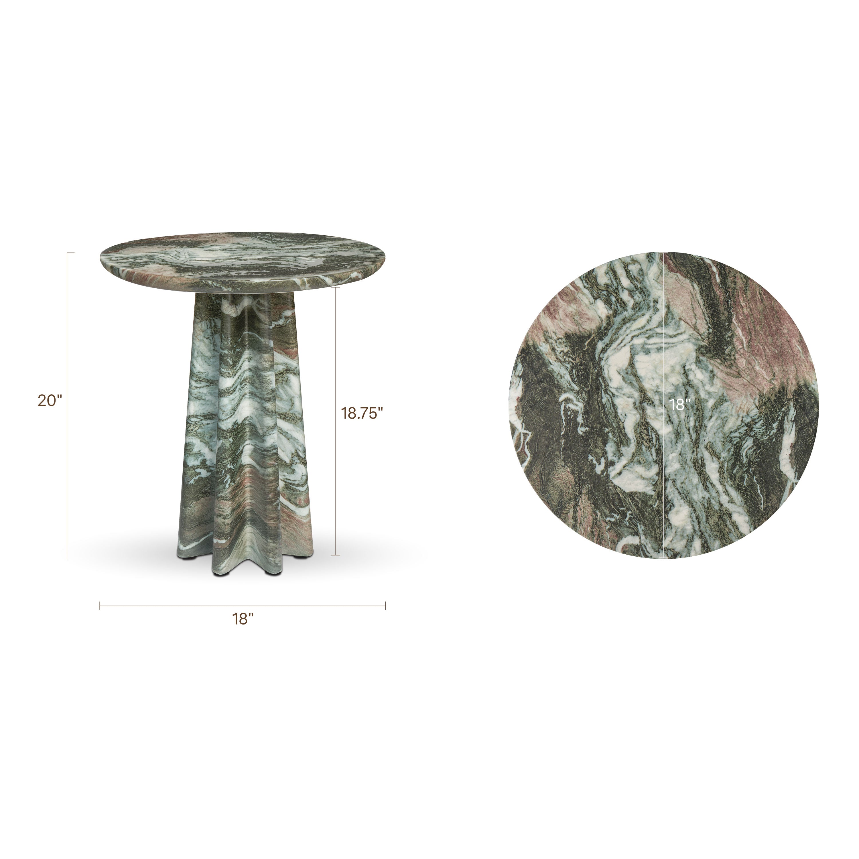 18 Table d'appoint | Marbre vert