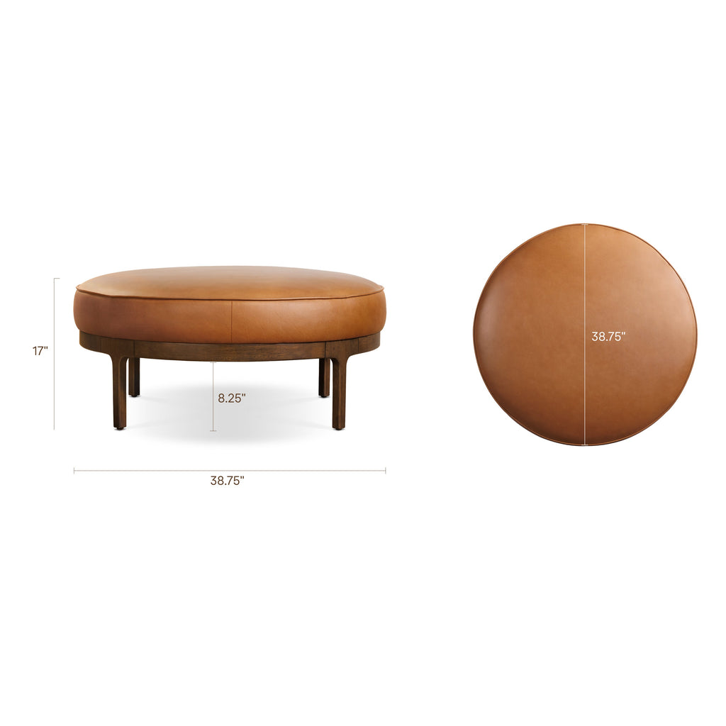 Pouf en cuir | Tannage naturel