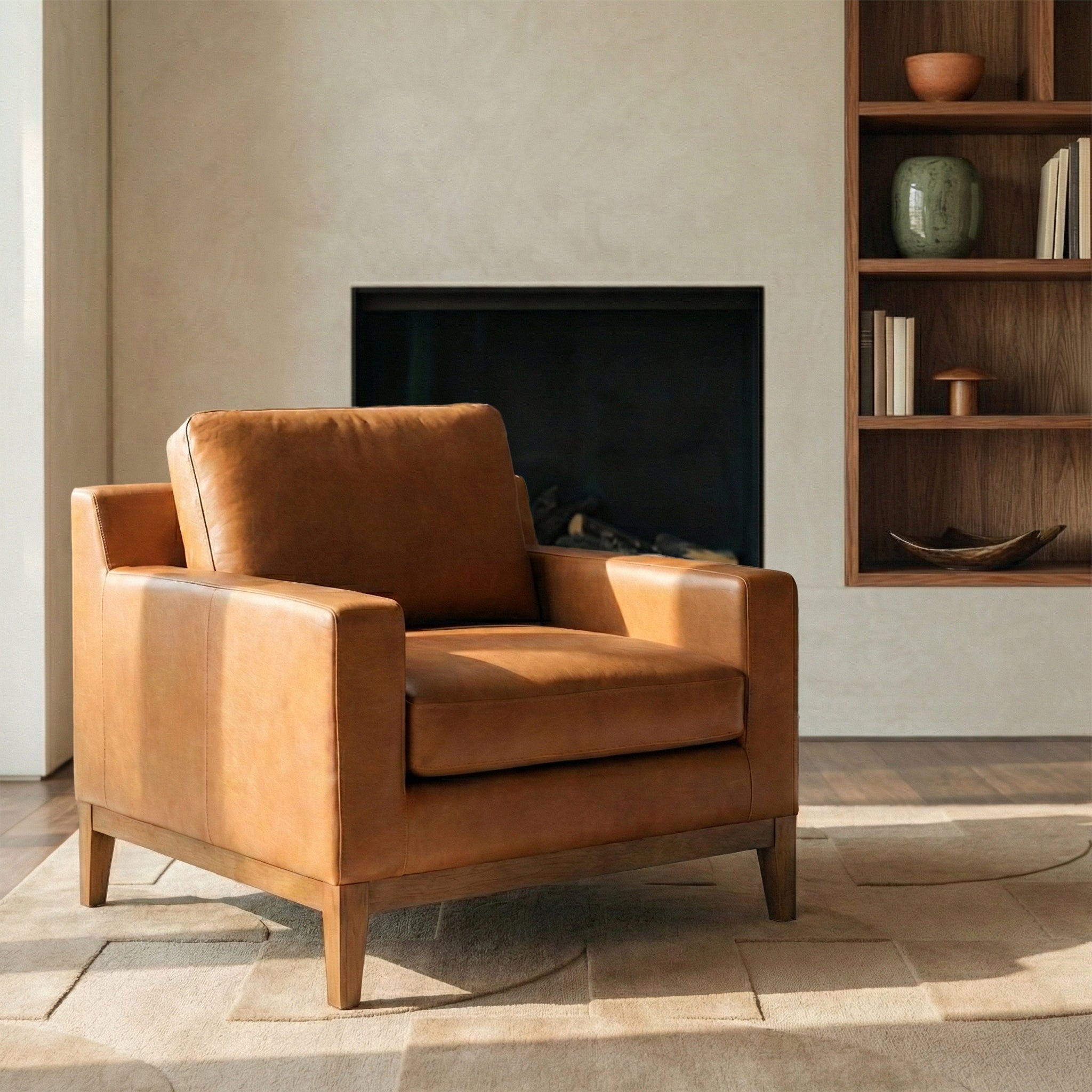 Fauteuil en cuir | Tan
